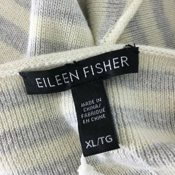 Eileen Fisher Striped Organic Cotton Linen Bateau Neck Sweater NWT - Picture 6 of 12